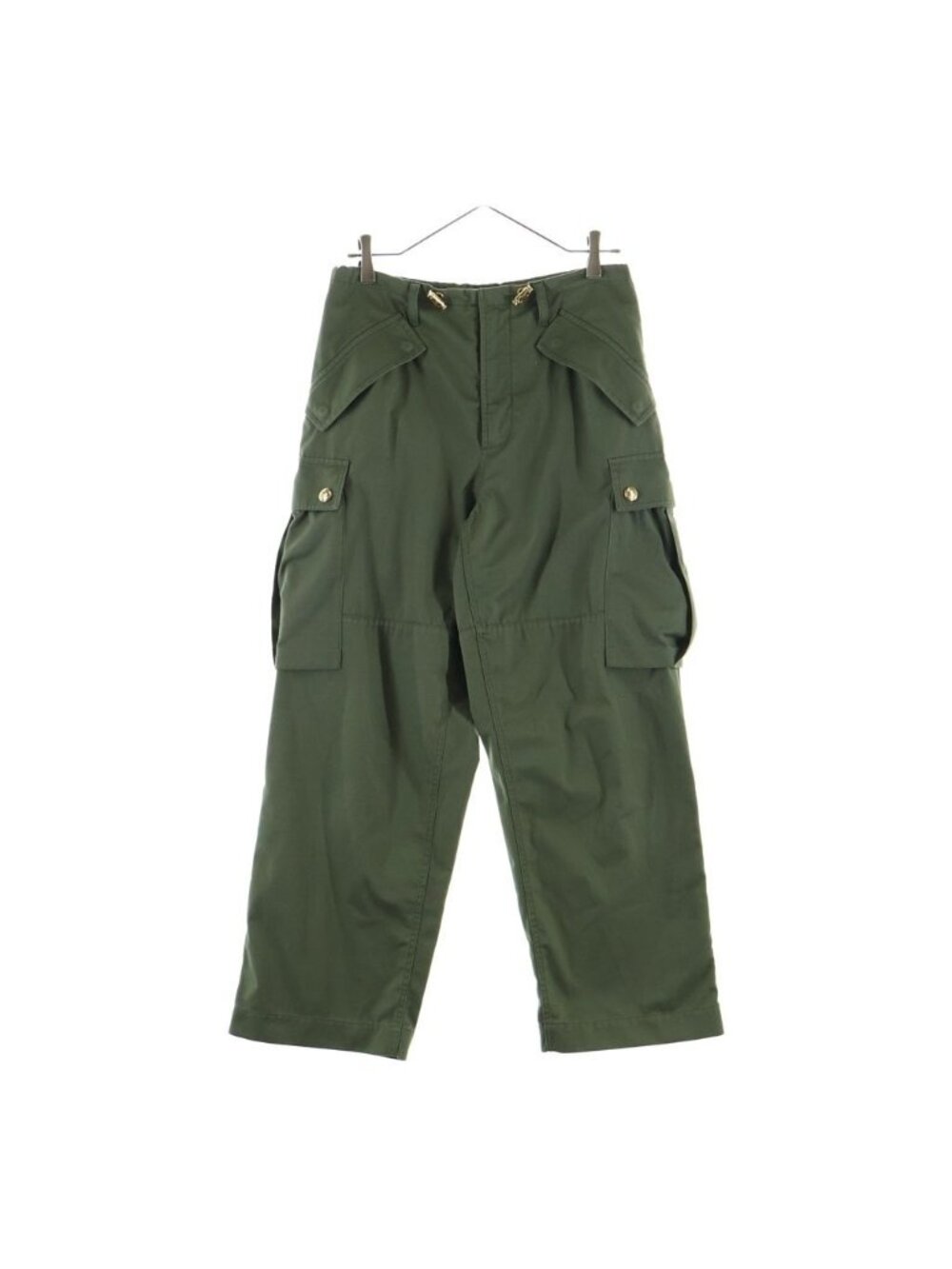 Celine Pantalon Cargo Triomphe Button Pants Khaki